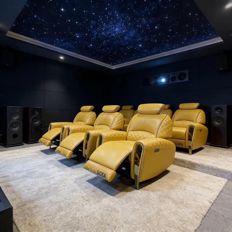 Home Cinema Recliner Chairs - Sillón Reclinable Individual de Cuero VIP,