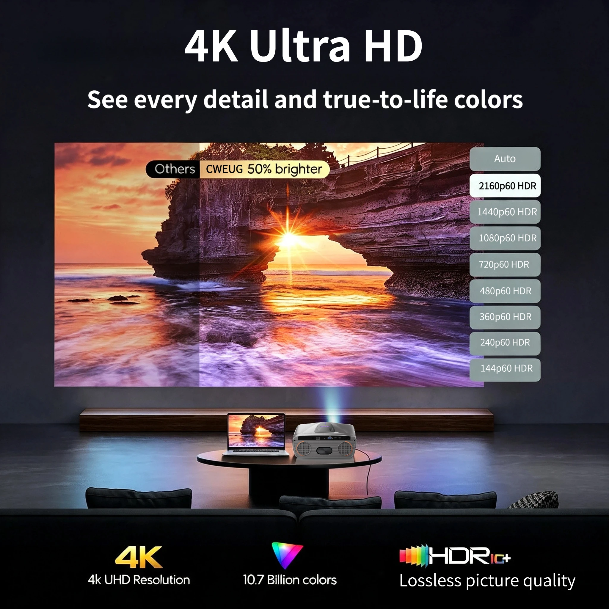 Nuevo Proyector 4K E9 UHD Inte - Home Cinema Karaoke Projector reseña y precio