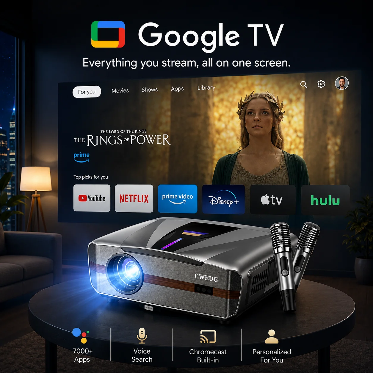 Nuevo Proyector 4K E9 UHD Inte - Home Cinema Karaoke Projector reseña y precio