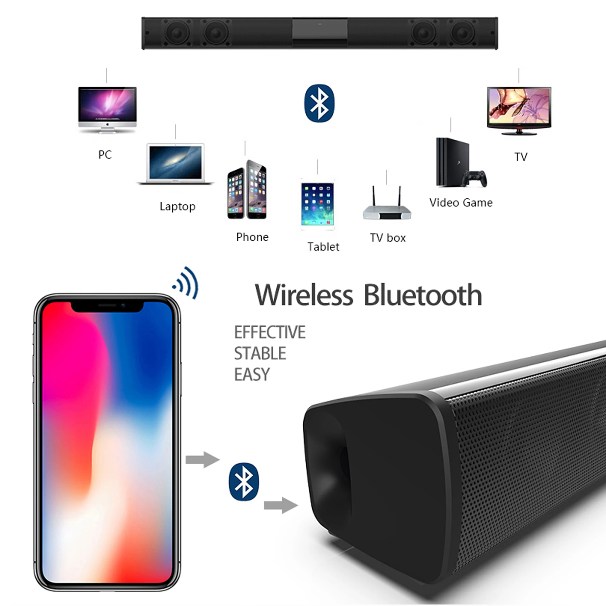 Barra de sonido de alta potenc - Home Cinema With Wireless Rear Speakers reseña y precio