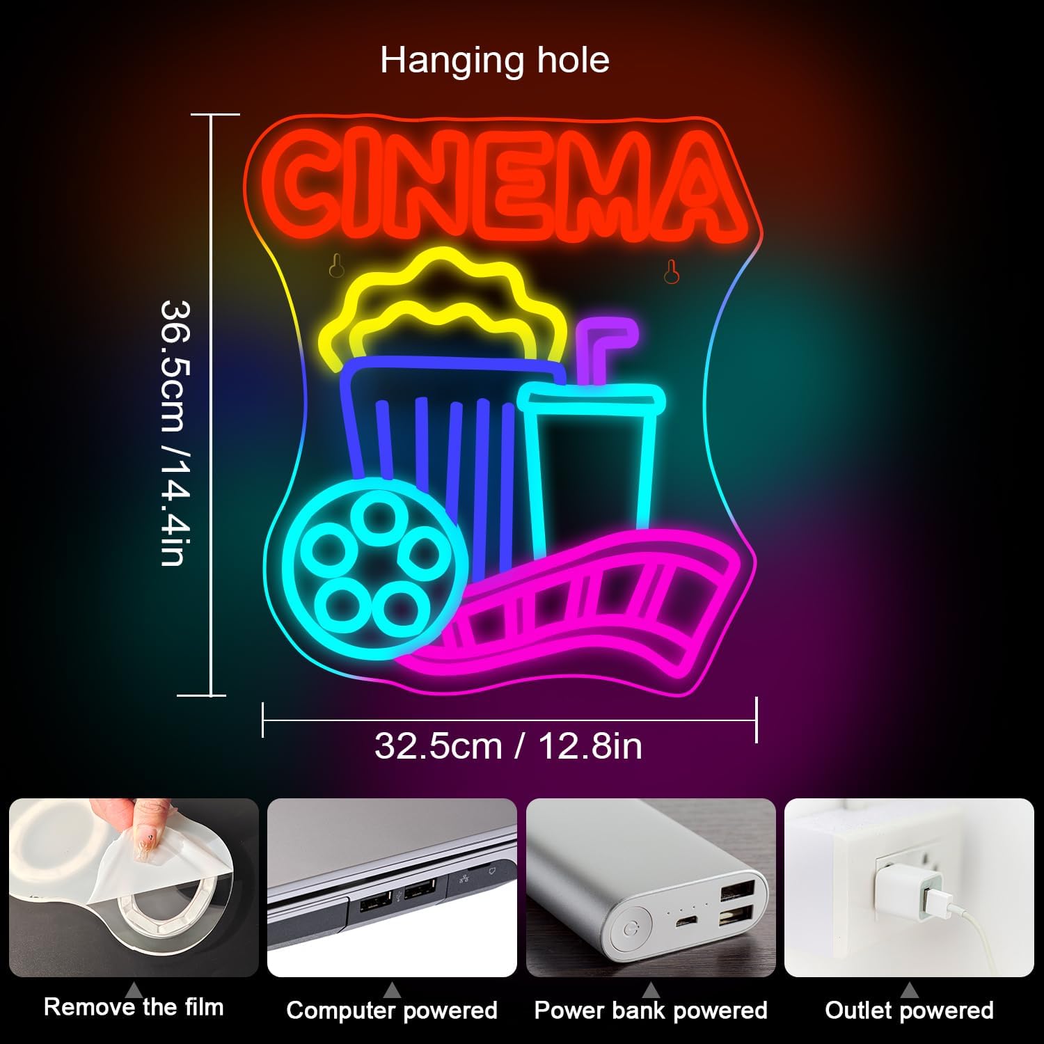 Letrero de Neón LED con Forma  - Home Cinema Wall Lights reseña y precio